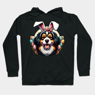 Tibetan Spaniel Celebrates Easter with Bunny Ears Hoodie